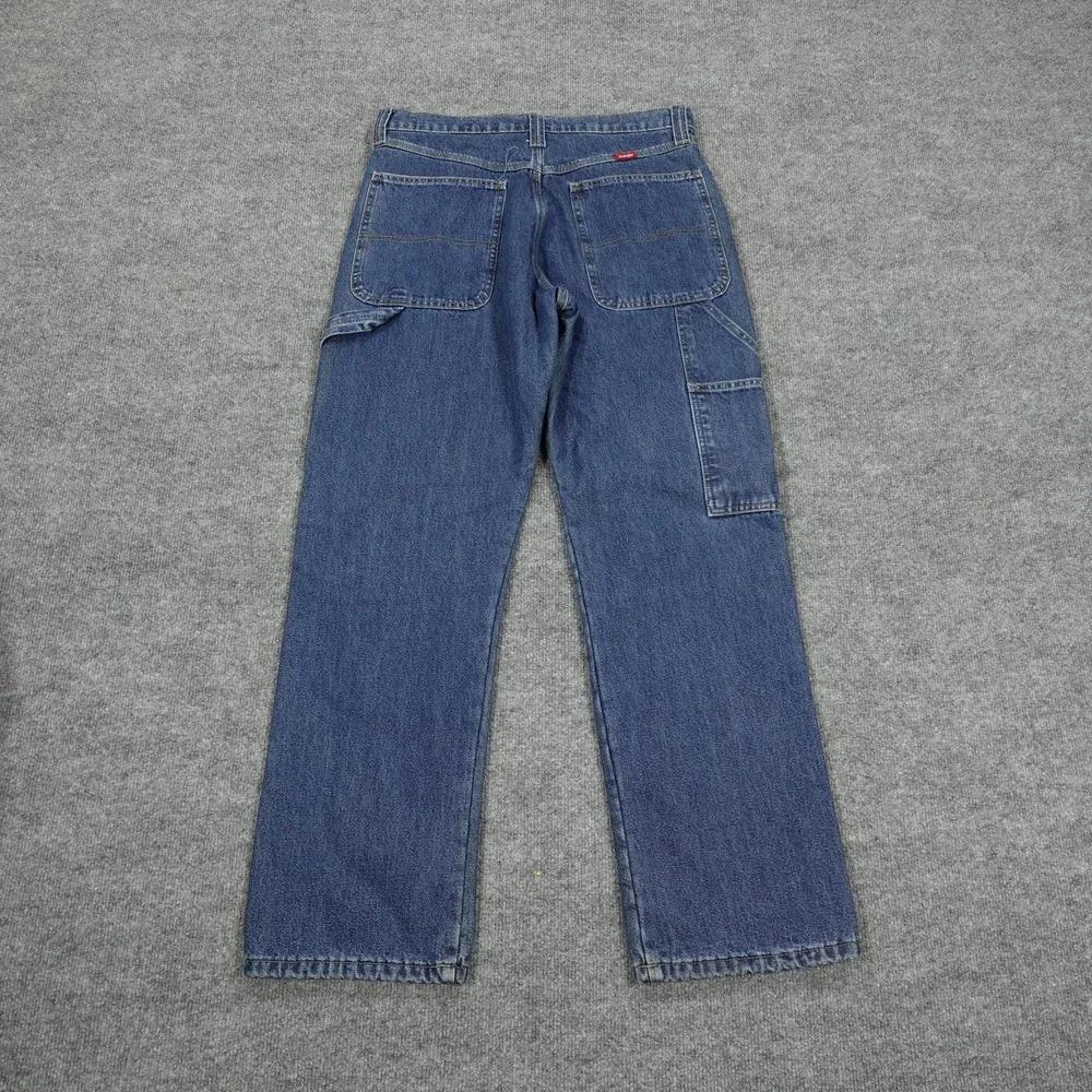 Wrangler Jeans Mens 32x32 Blue Straight‎ Relaxed Lined Insulated Denim Pockets